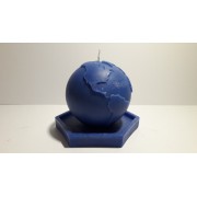 Bougie Globe - Terre bleu diam 8 cm