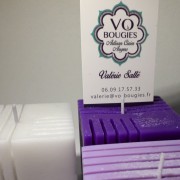 Cube strié violet - porte carte 